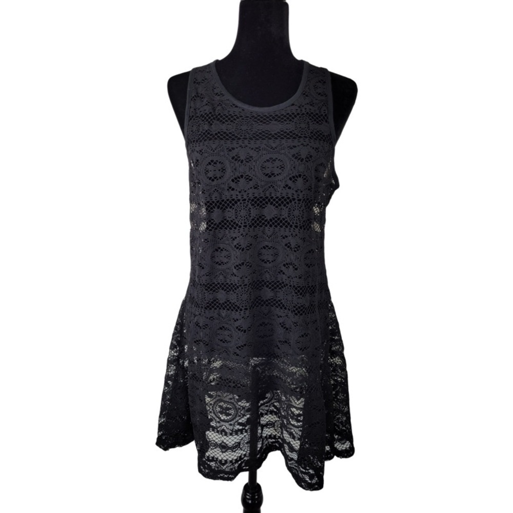 ✅ West Loop Woman’s Black Sleeveless Swim Cover Up Dress Size S/M